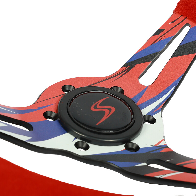DriftShop Hydrodip Steering Wheel (70 mm Dish), Red Suede